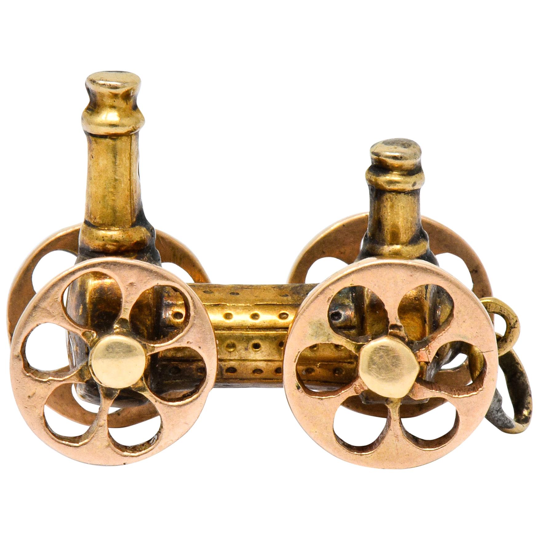 Victorian Articulated 18 Karat Gold Royal George Steam Engine Charm For Sale