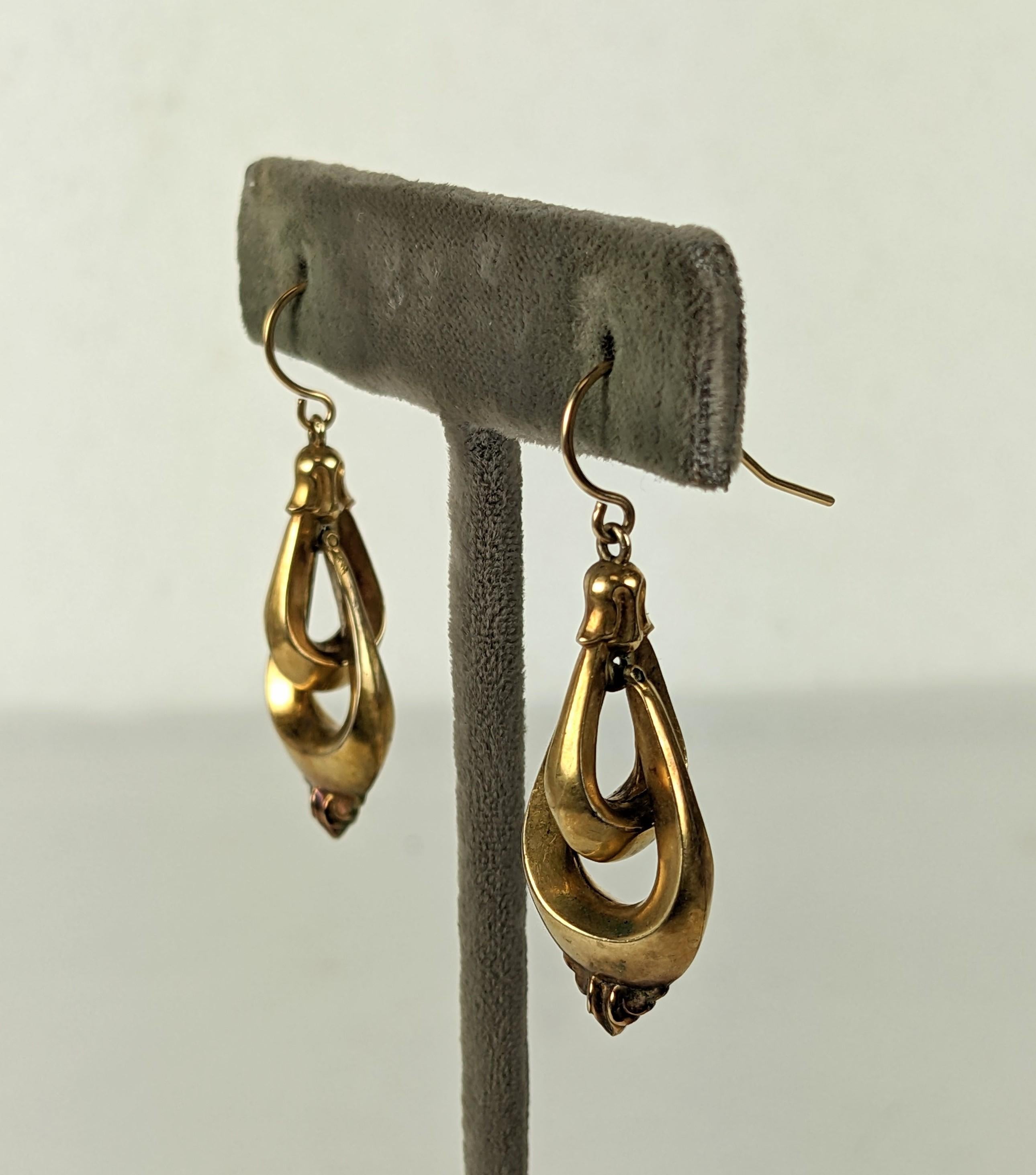 Vittoriano Orecchini d'oro articolati vittoriani in vendita