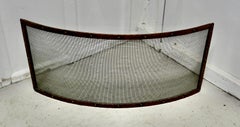 Victorian Arts & Crafts Beaten Copper Curved Fire Guard, Spark Screen