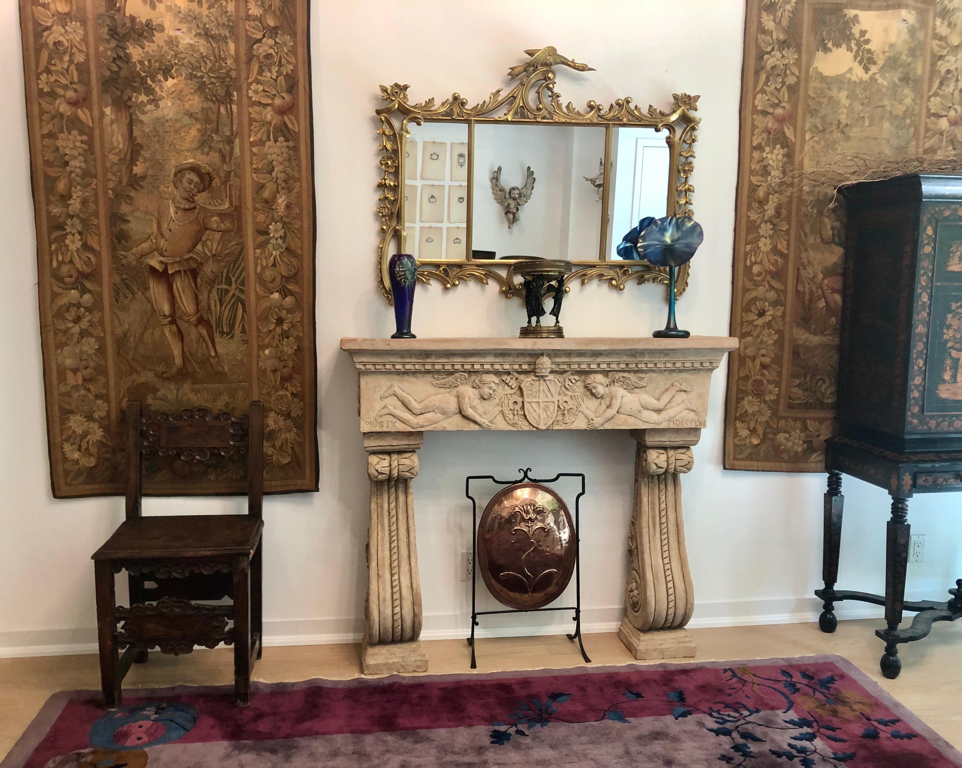 Victorian, Arts and Crafts Copper and Iron Fire Screen In Good Condition In Toronto, CA