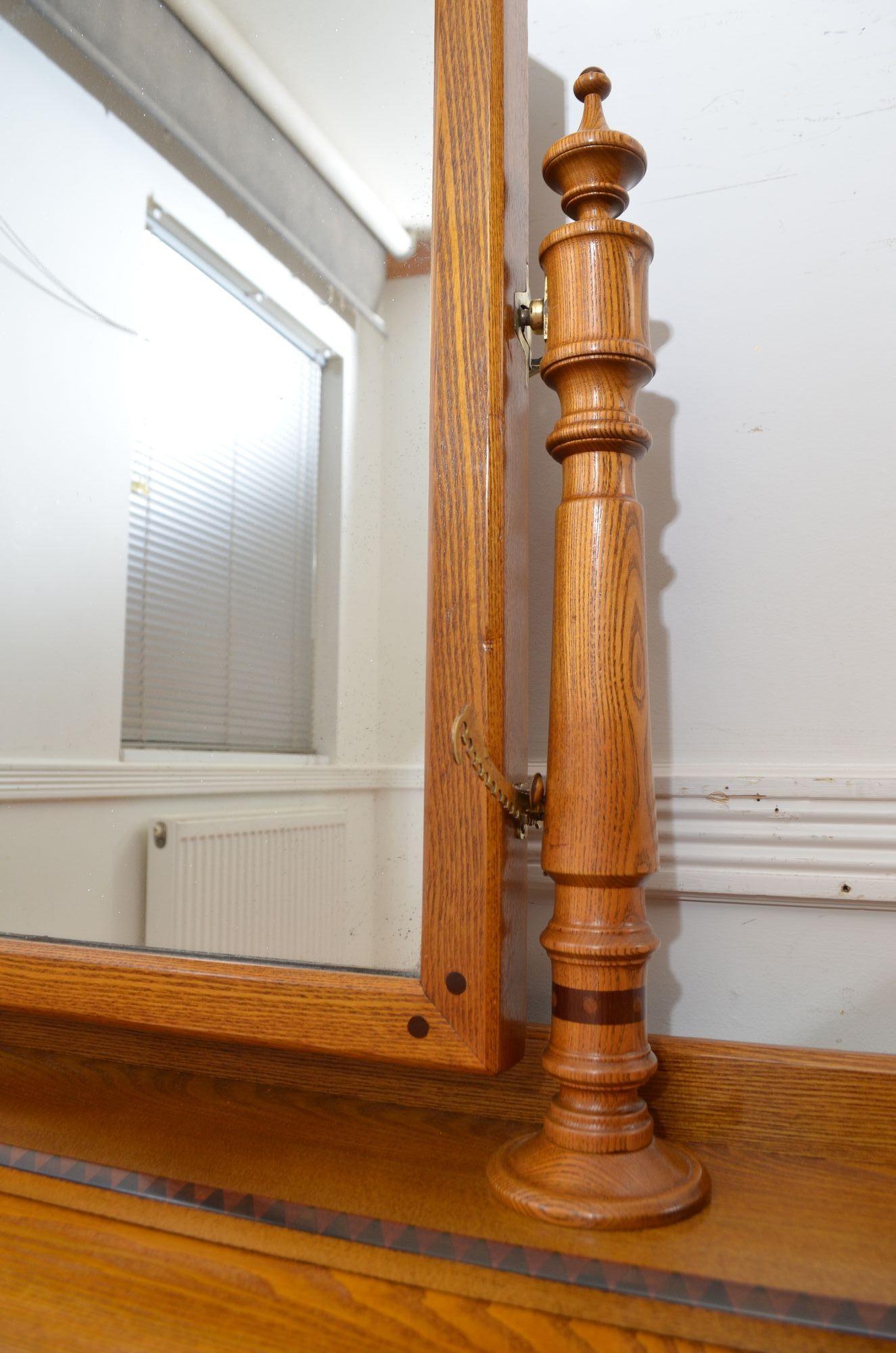 Victorian Ash Inlaid Dressing Table For Sale 6