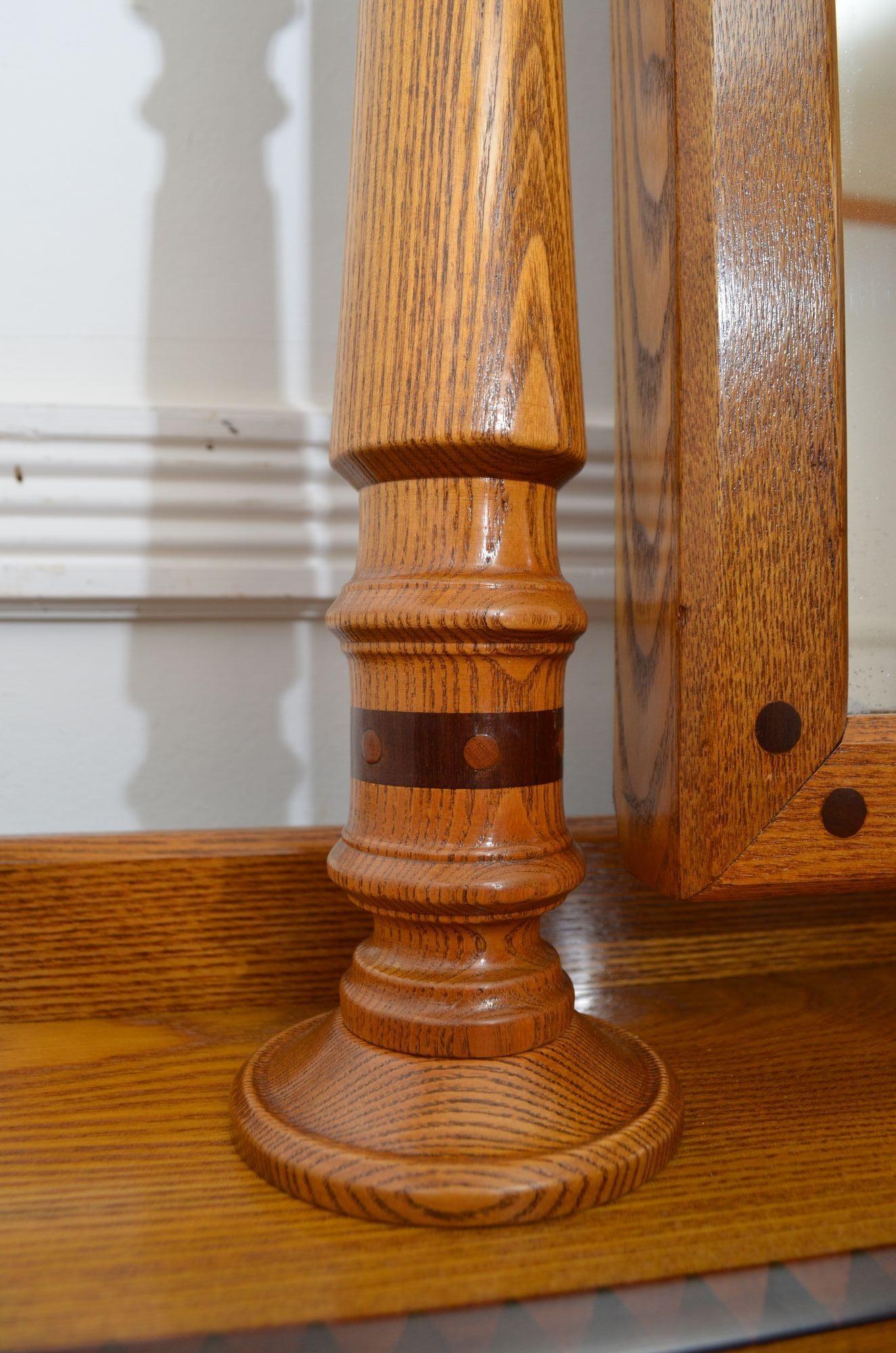 Victorian Ash Inlaid Dressing Table For Sale 7