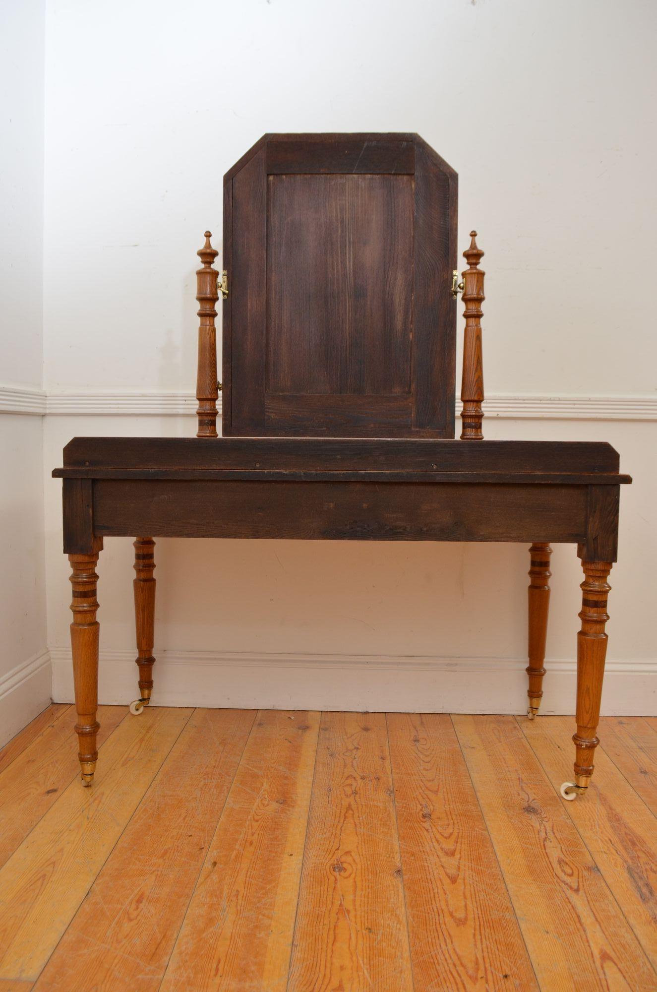 Victorian Ash Inlaid Dressing Table For Sale 12