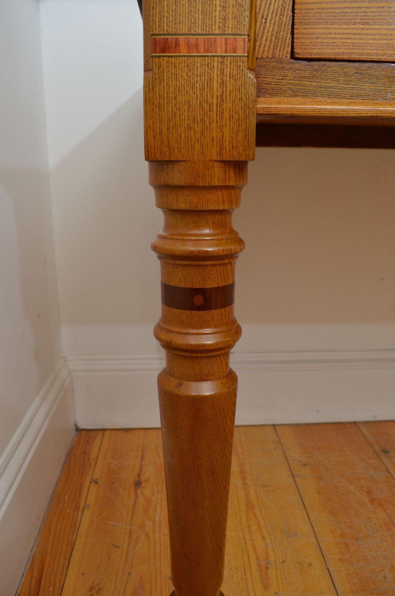 Victorian Ash Inlaid Dressing Table For Sale 3