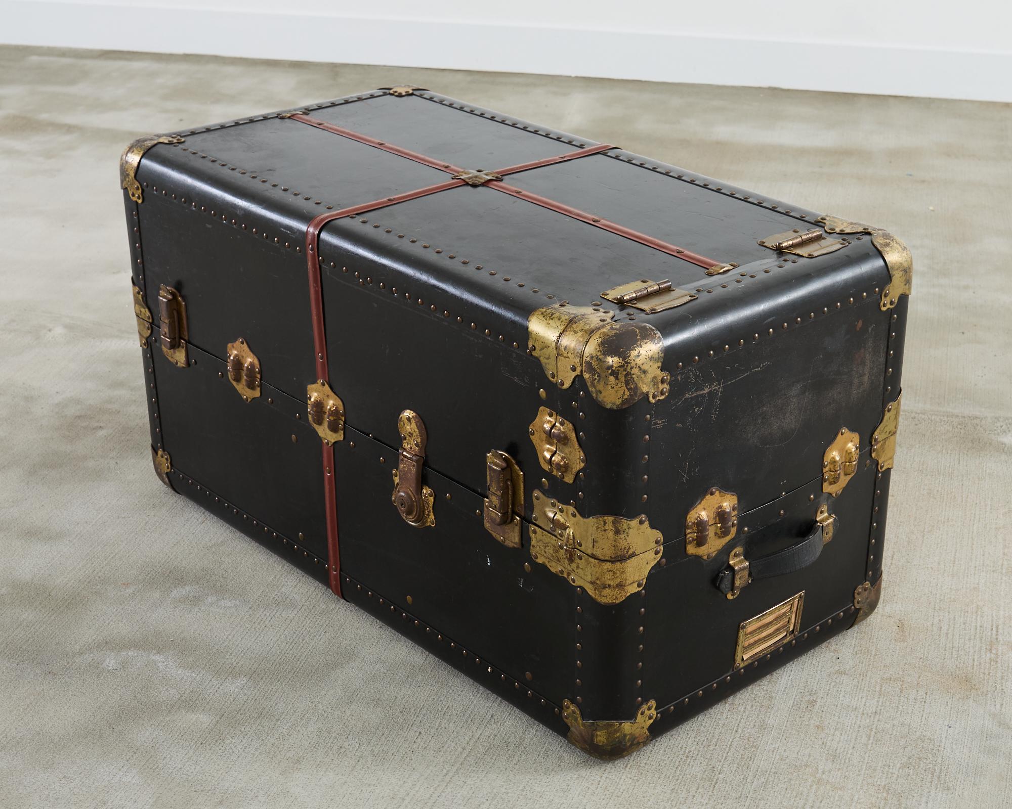 Victorian Atkinson and Long Black Wardrobe Steamer Trunk 5