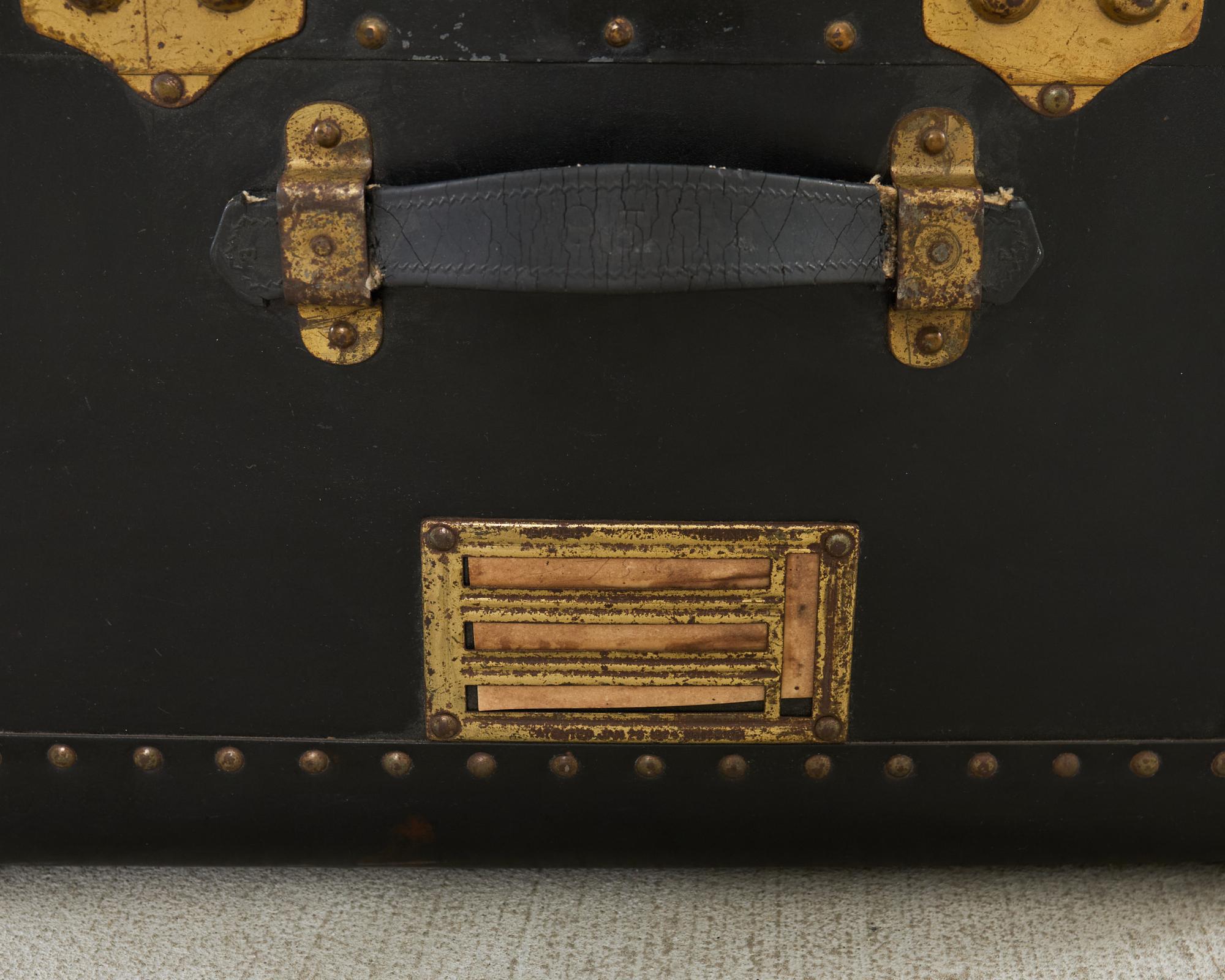 Victorian Atkinson and Long Black Wardrobe Steamer Trunk 8