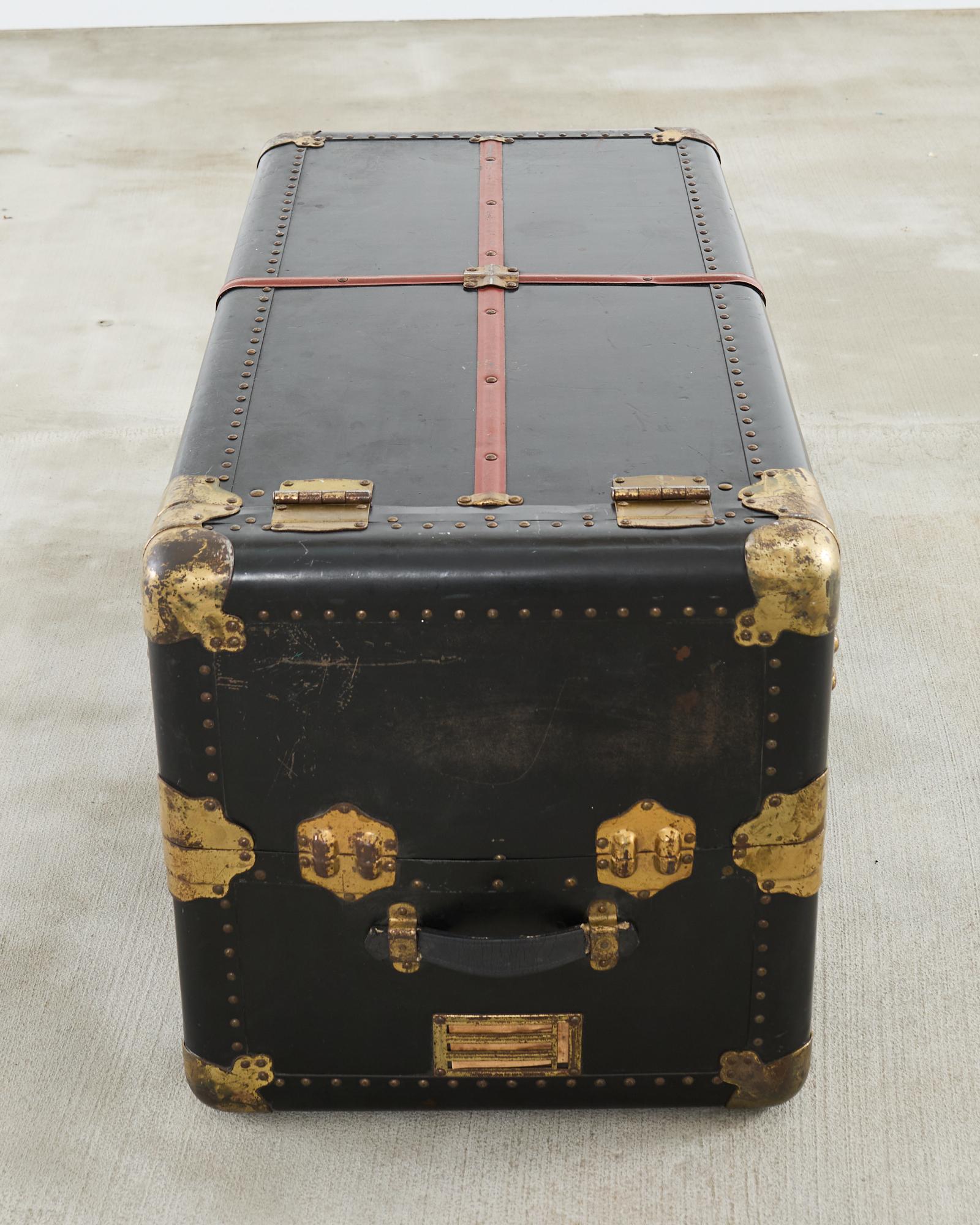 Victorian Atkinson and Long Black Wardrobe Steamer Trunk 9