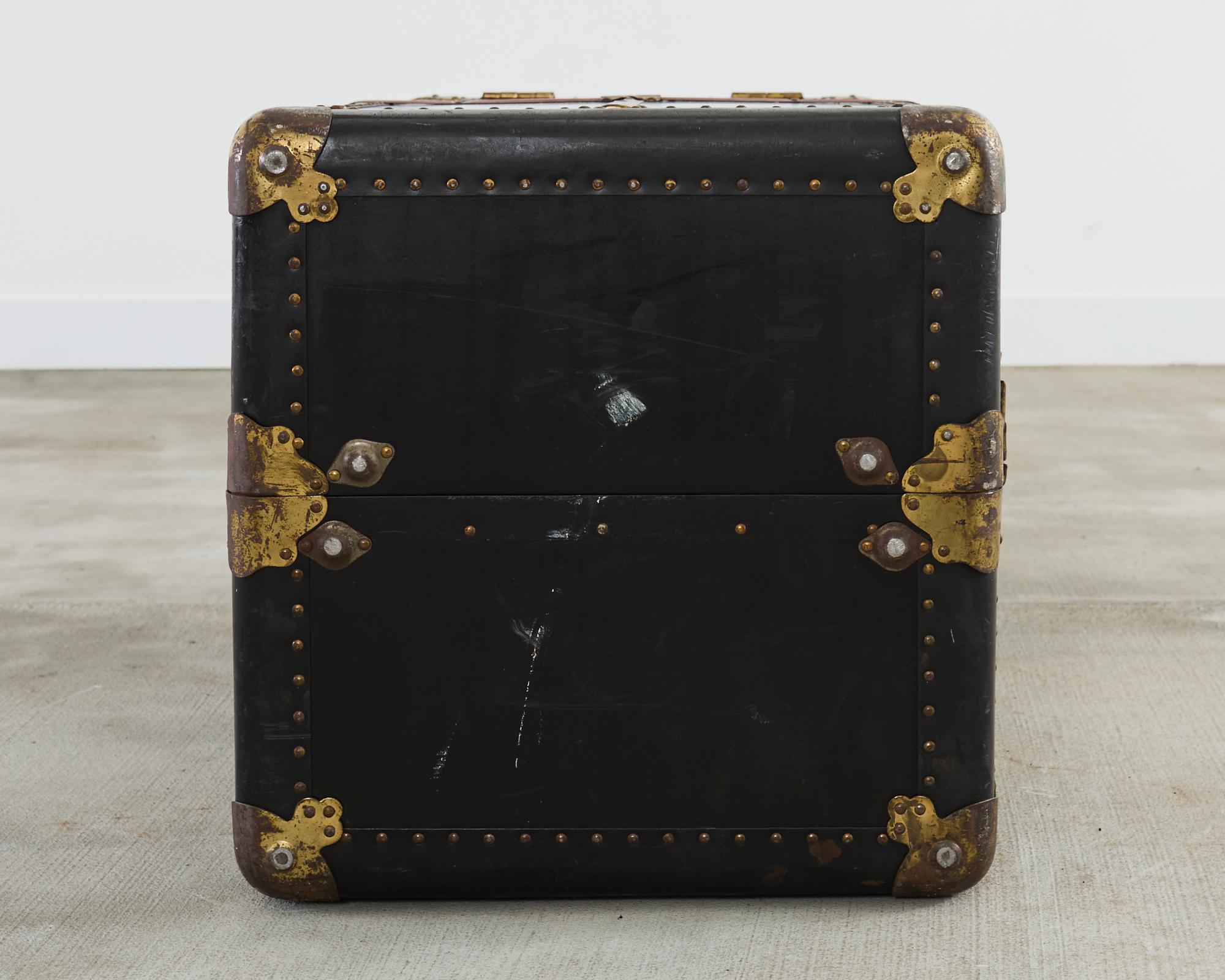 Victorian Atkinson and Long Black Wardrobe Steamer Trunk 10
