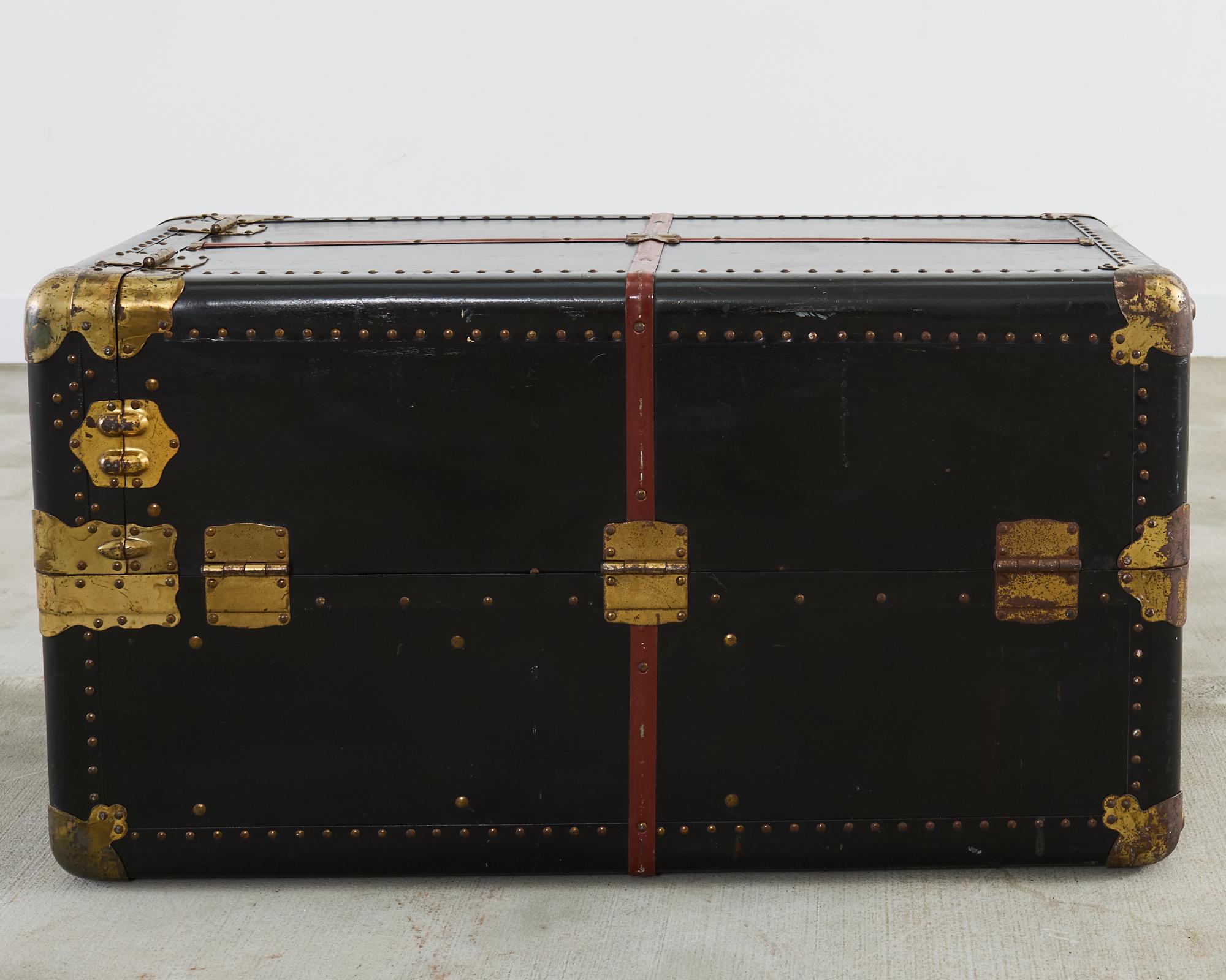 Victorian Atkinson and Long Black Wardrobe Steamer Trunk 11