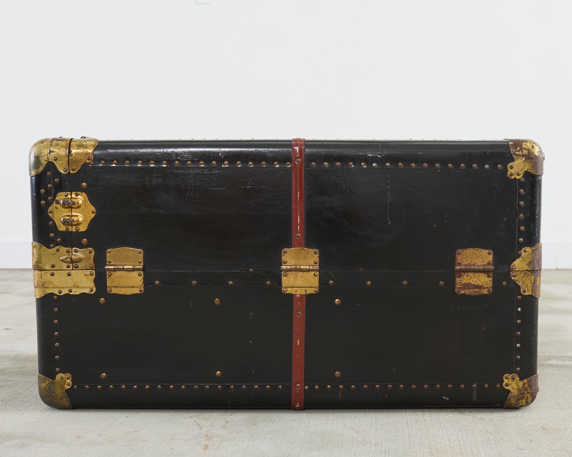 Victorian Atkinson and Long Black Wardrobe Steamer Trunk 12