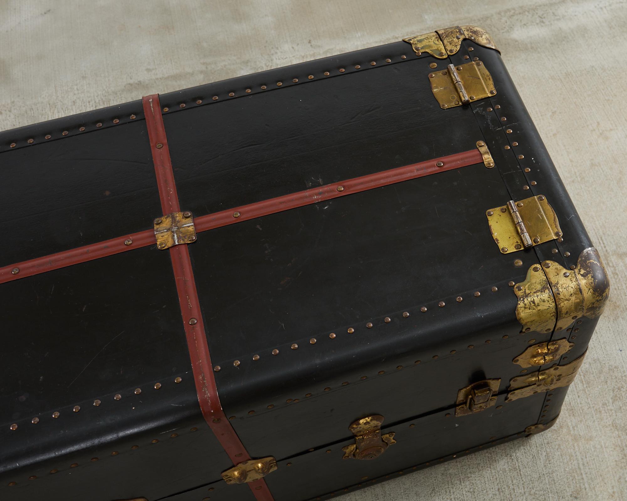 Victorian Atkinson and Long Black Wardrobe Steamer Trunk 2