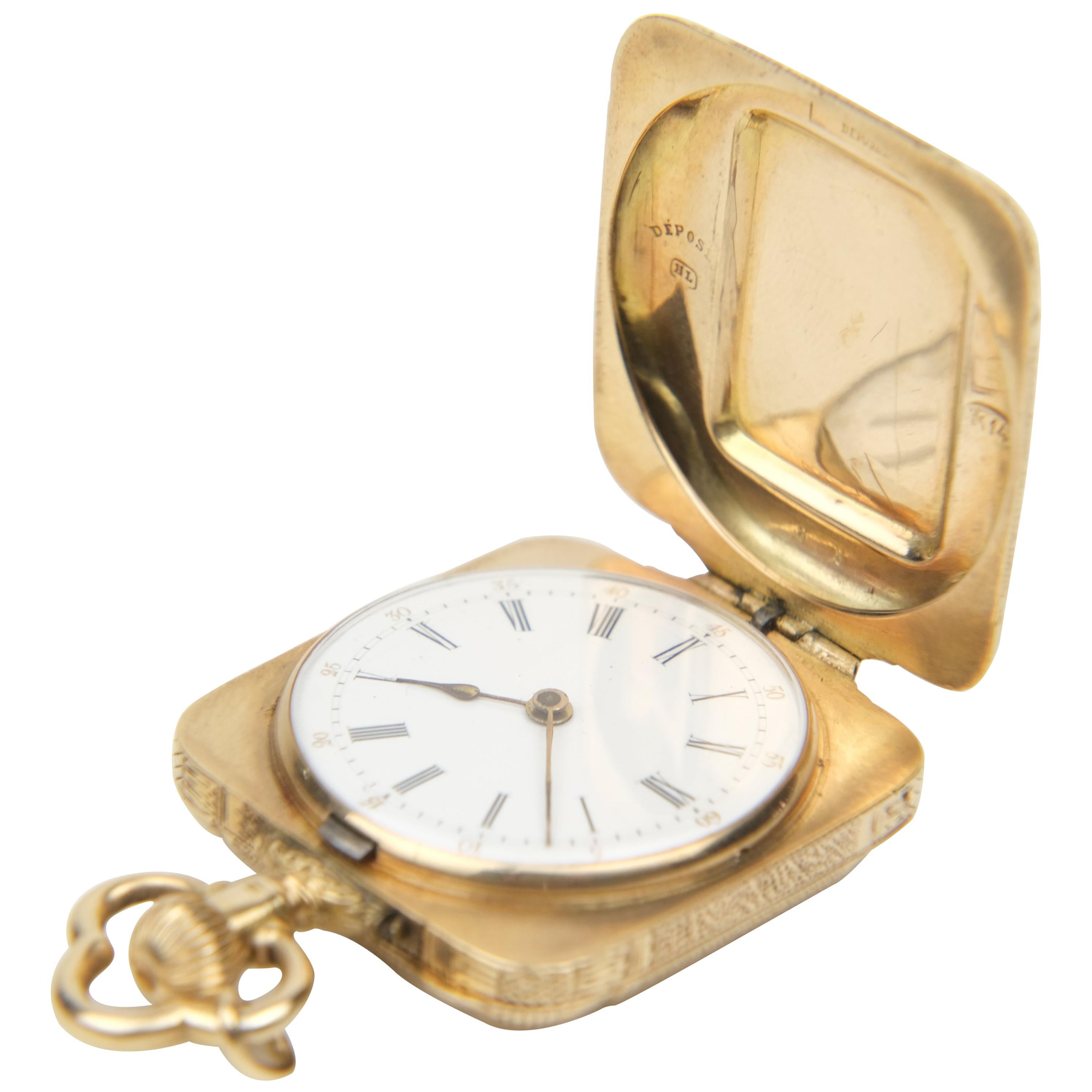 Victorian August Von Loehr 14k Gold Hunting Case Pocket Watch