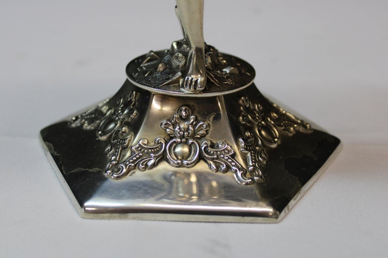 Victorian Aurora SilverPlate Candlestick Holder Depicting Mercury For