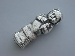 Victorian Baby in Swaddling Clothes Figural Vesta Case, S Mordan, London, 1881