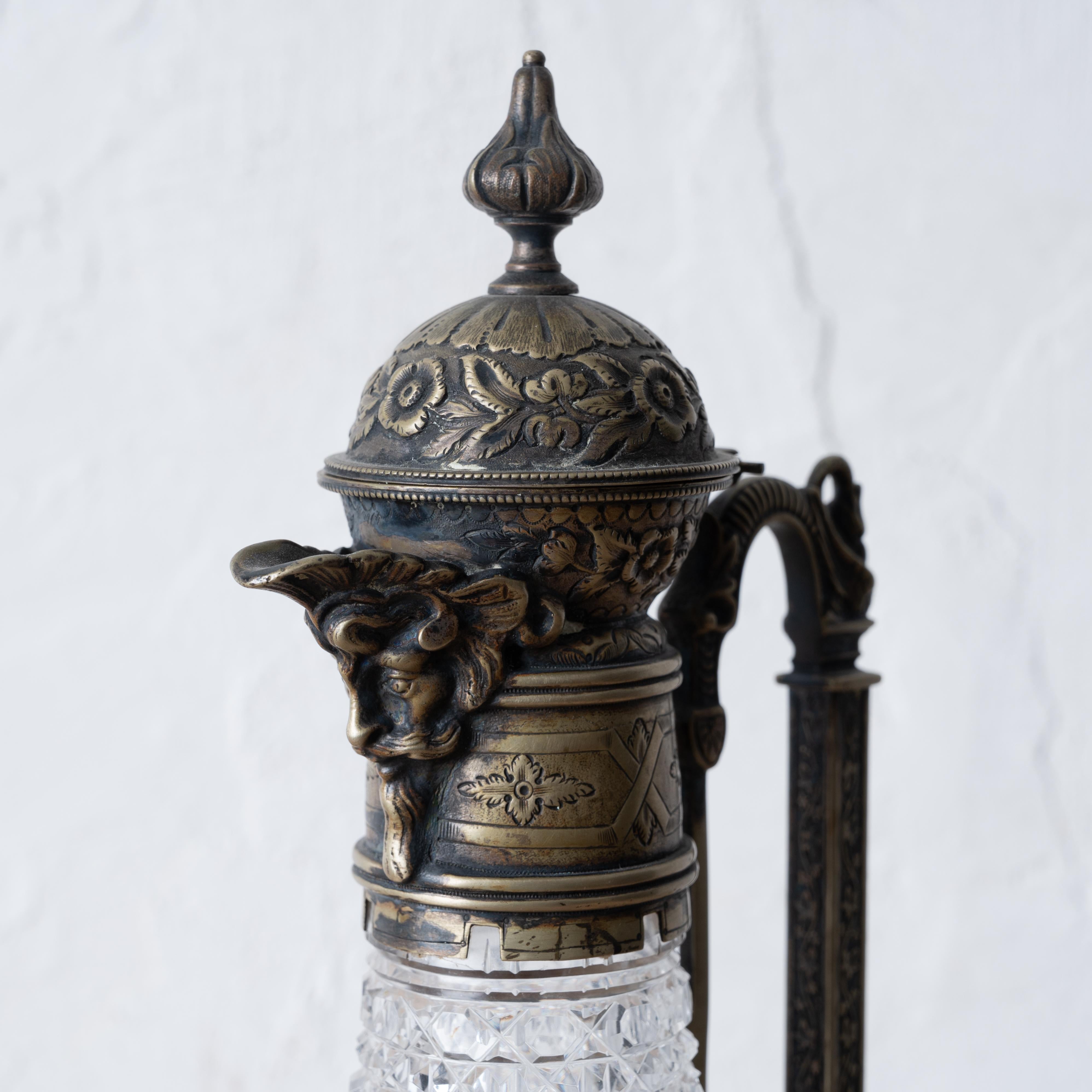 English Victorian Bacchic Flagon, c.1890 For Sale