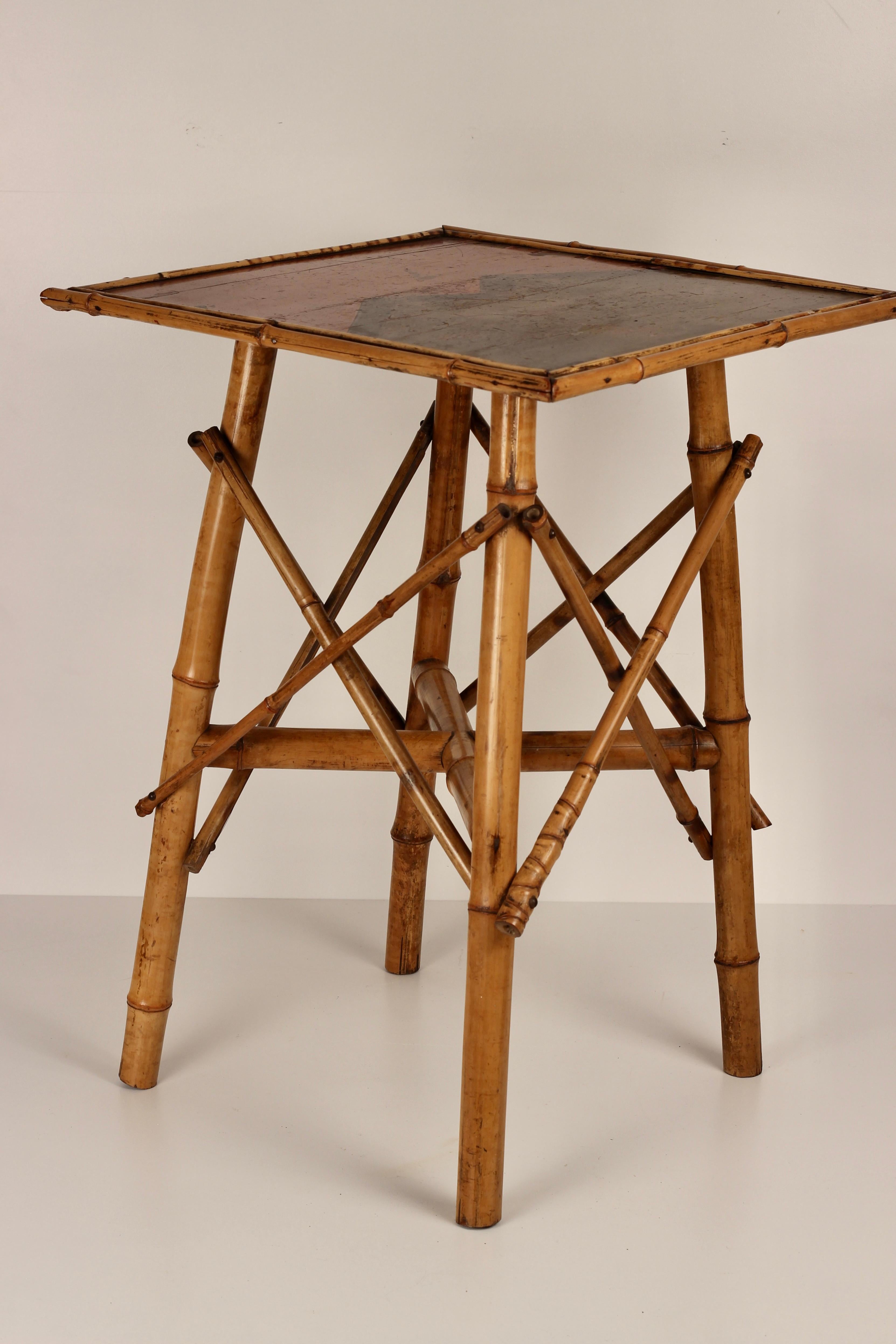 Boho Chic Bamboo Chinoiserie Side Table Late 19th Century 6