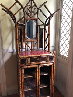 Victorian Bamboo and Lacquer Victorian Cabinet in the Japanese Taste