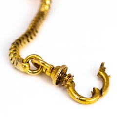 Victorian Banded Agate and 18 Carat Gold Necklace