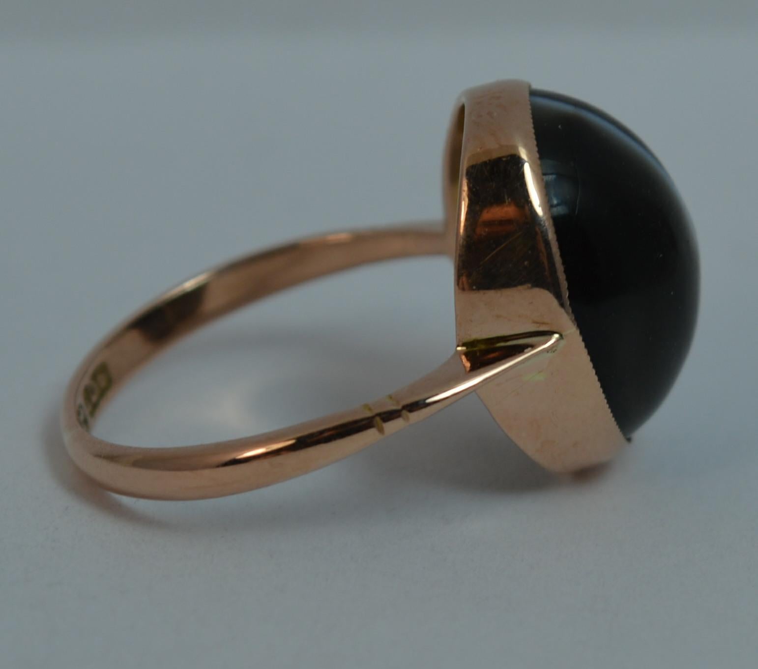 Victorian Banded Agate and 9 Carat Rose Gold Solitaire Ring 4