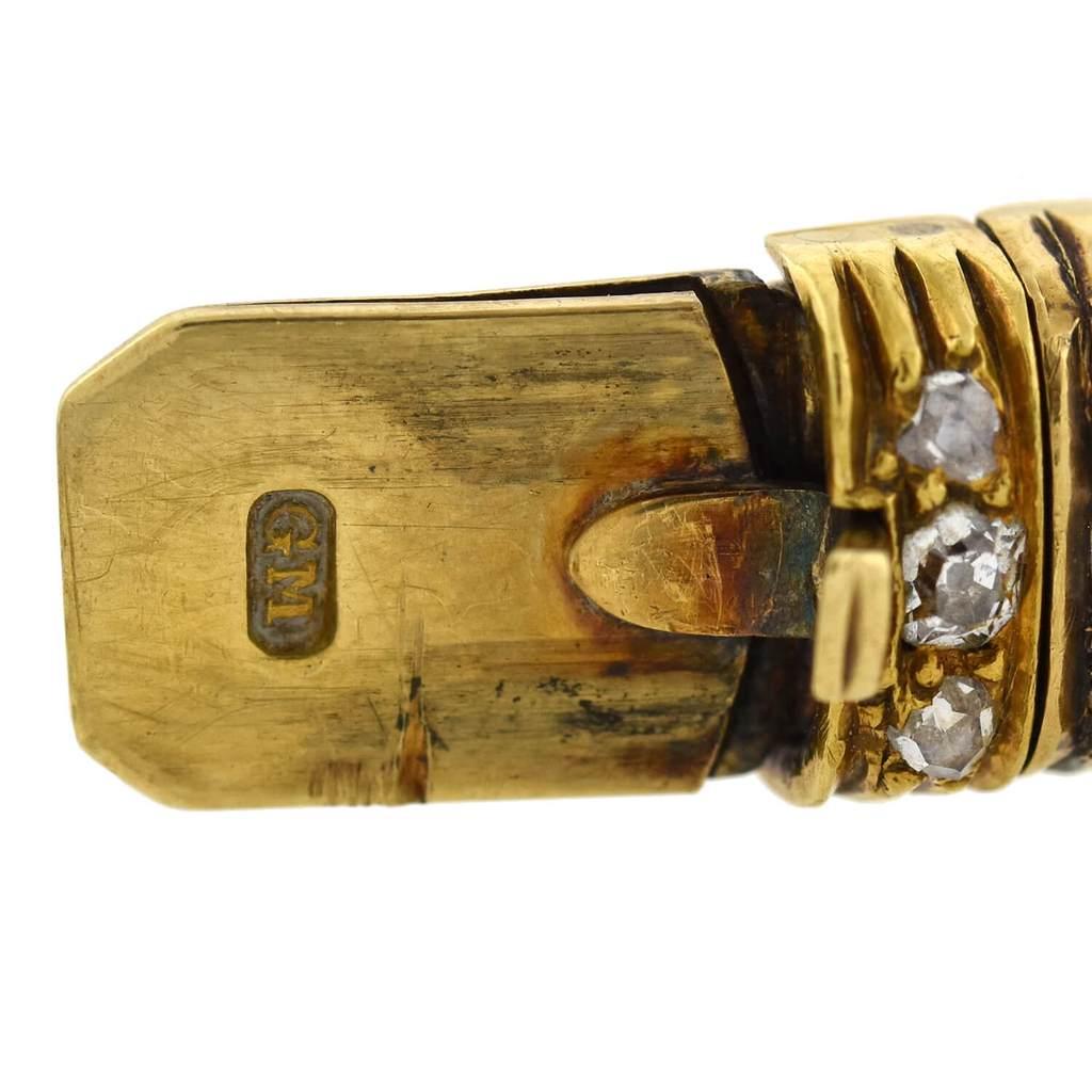 Viktorianisches Gliederarmband aus gebändertem Achat und Diamanten Damen im Angebot