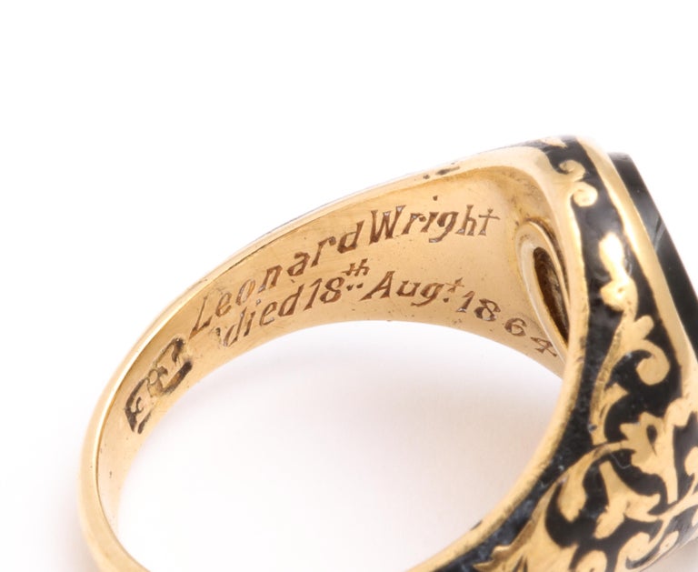 Victorian Banded Agate Locket Back Signet Ring For Sale 3
