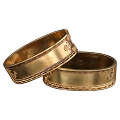 Viktorianisches Armreif-Armband aus 14 Karat Gold, Paar