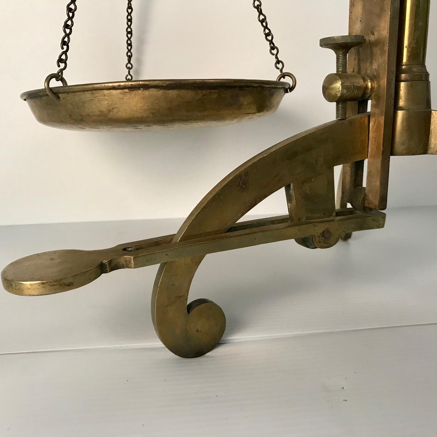 19th Century Victorian Bankers Brass Balance Scale by W & T Avery