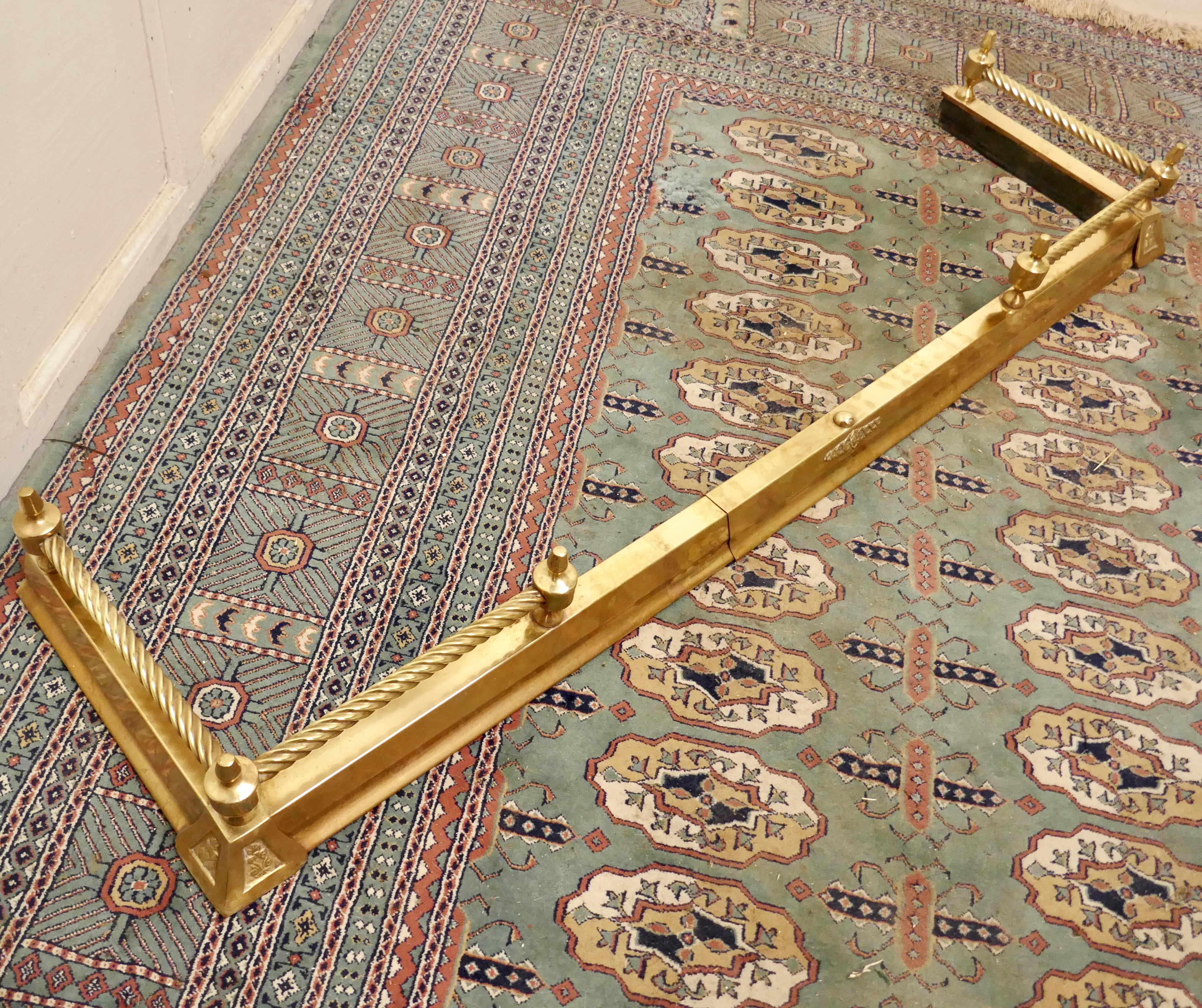 Victorian Barley Twist Brass Fender 2