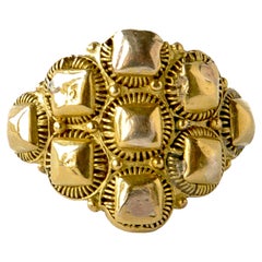 Antique Victorian Baroque 14 Karat Yellow Gold Dome Ring