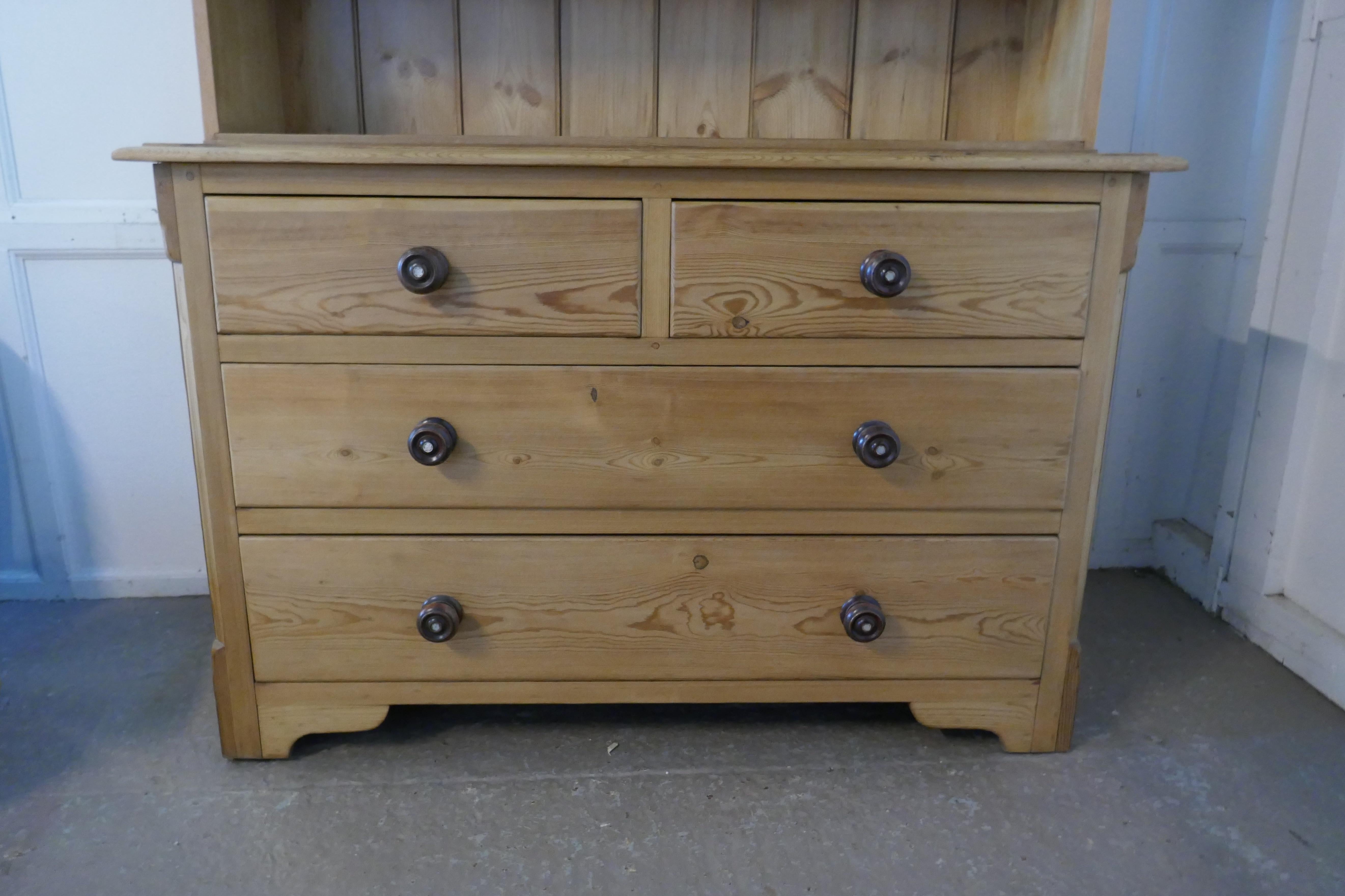 Pine Victorian Batchelor’s or Garret Bookcase Chest of Drawers 