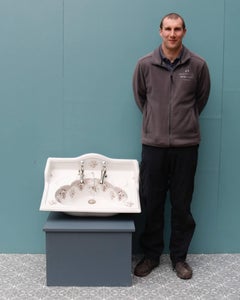 Victorian Bathroom Washbasin with Sepia Transfer Print
