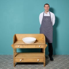 Victorian Bathroom Washstand with Porcelain Bowl Sink