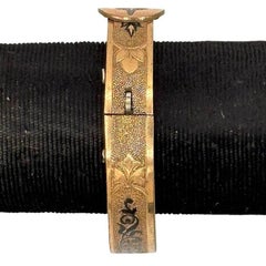 Victorian B&B Gold Filled Taille d'epargné Belt Buckle Hinged Bracelet Bangle
