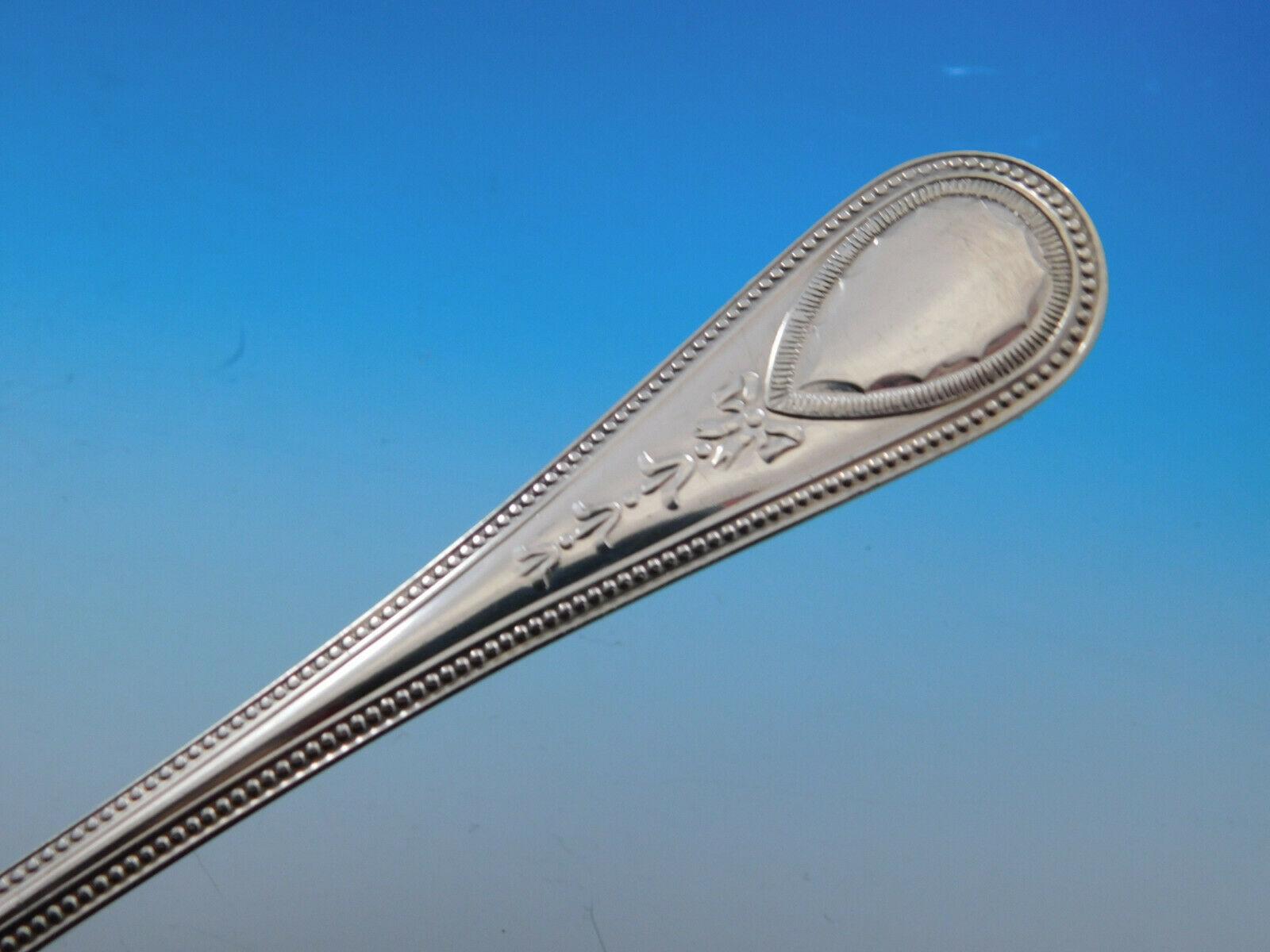 Juego de Cubiertos de Plata de Ley Victorian Bead by Carrs UK Servicio de Cena de 47 Piezas en Excelente estado para la venta en Big Bend, WI