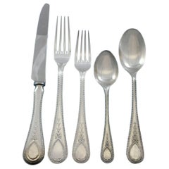 Britisches viktorianisches Besteckset aus Sterlingsilber mit Perlen von Carrs, 47 Teile, Abendessen