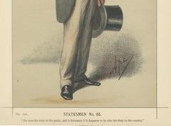 Victorian Bearded Statesman – Vanity Fair Statesmen No. 65, 1870