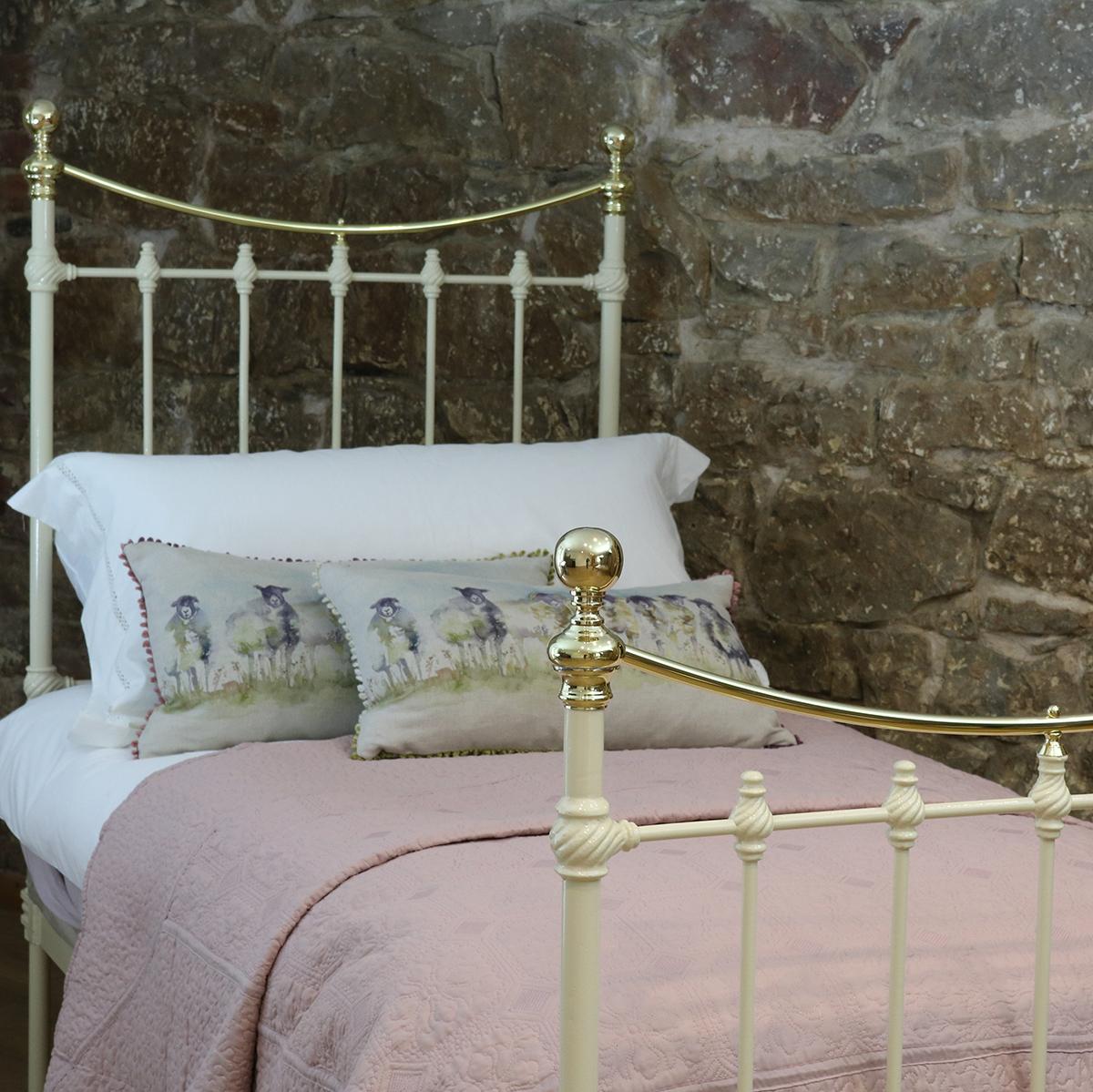 Victorian cast iron bedstead with pretty cast panel design.

This bed accepts a 3ft wide base and mattress set.

The price is for the bed frame alone. The base, mattress, bedding and linen are extra and can be supplied.