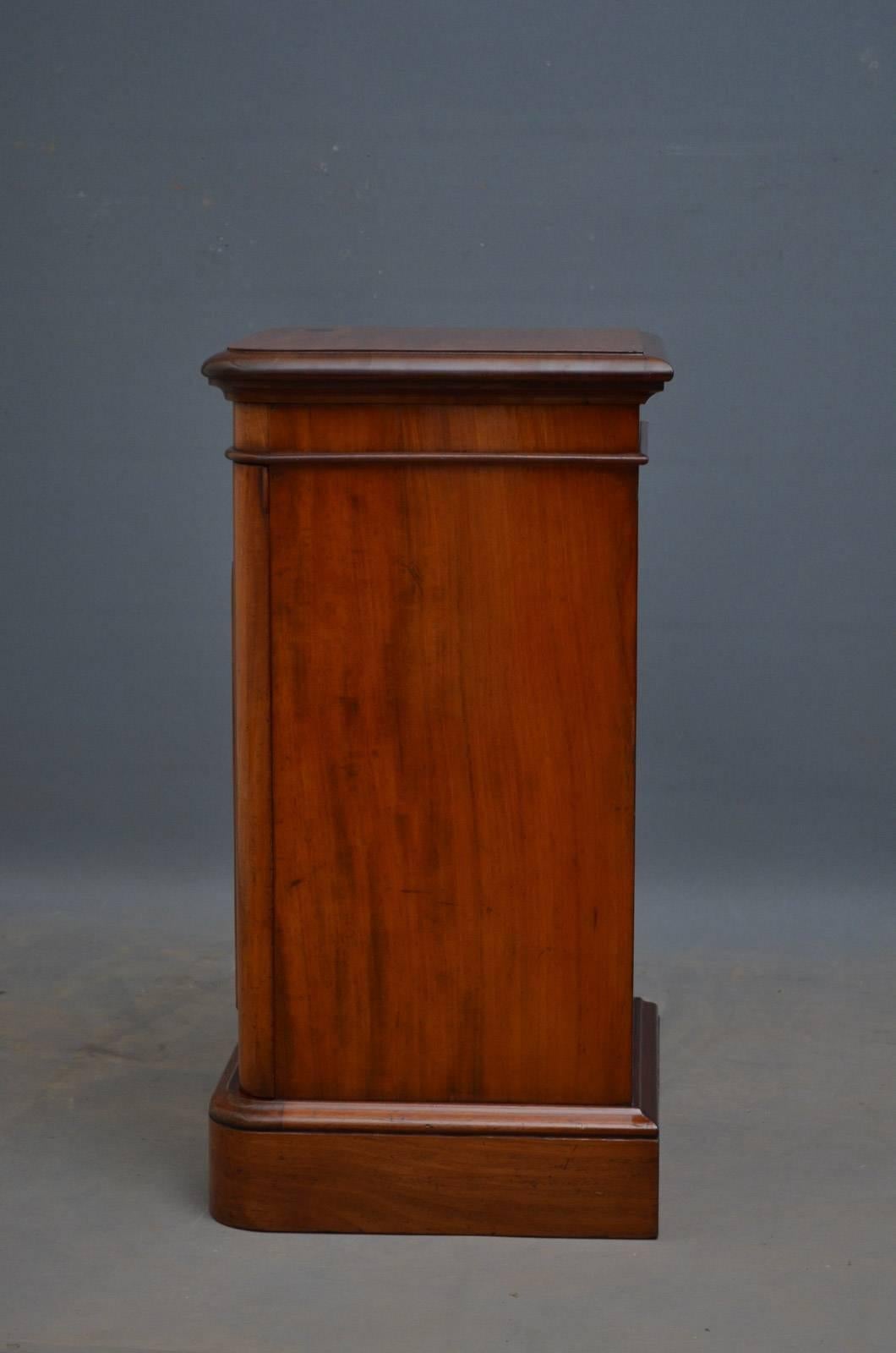 Late 19th Century Victorian Bedside Cabinet or Pedestal
