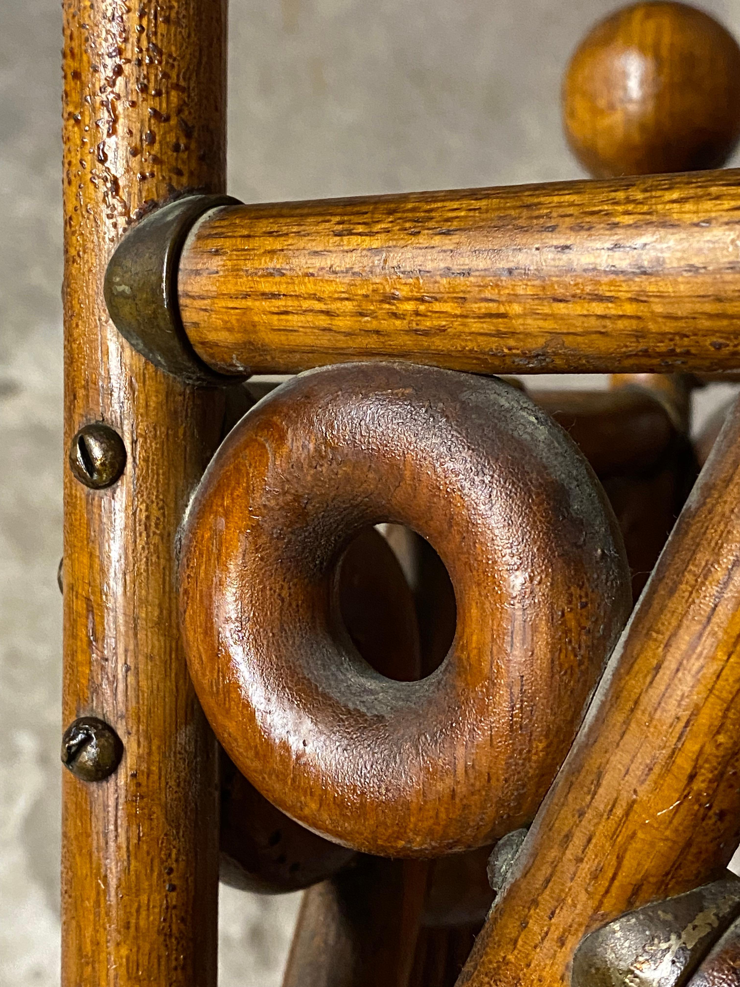 Victorian Beech and Brass Stick and Ball Umbrella Stand 2