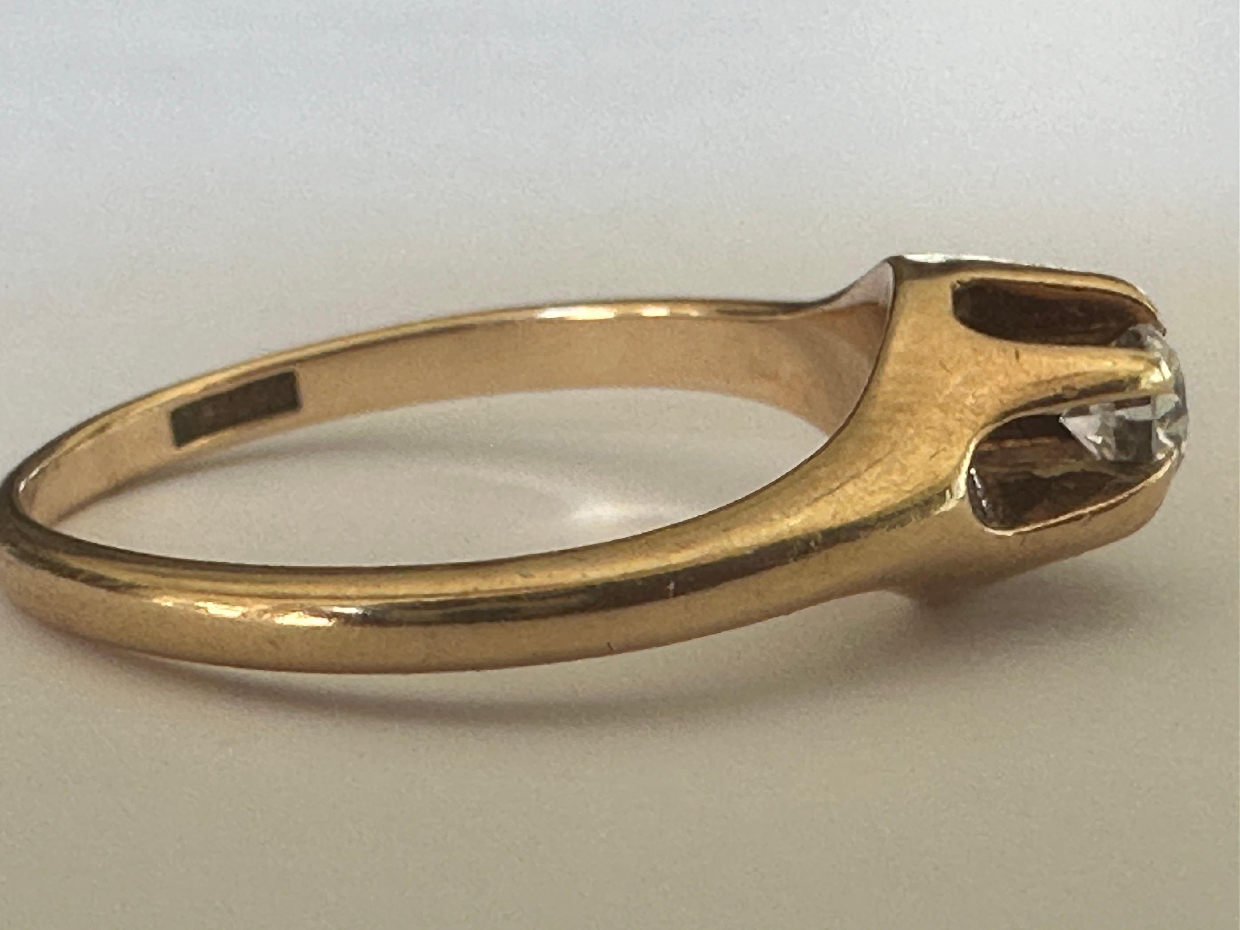 Women's Victorian Belcher-Set Diamond Solitaire Engagement Ring  For Sale