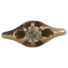 Victorian Belcher-Set Diamond Solitaire Engagement Ring