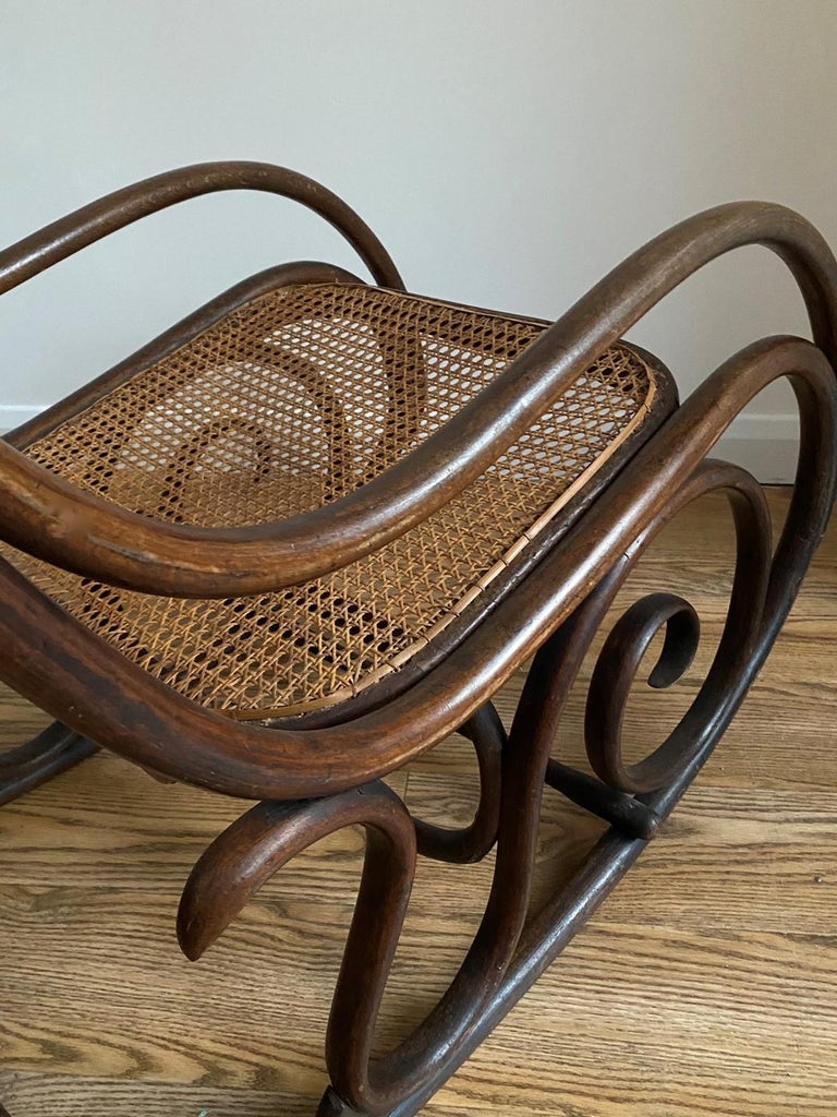 Victorian Bentwood and Cane Rocking Chair by For Sale at 1stdibs