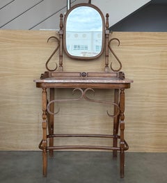 Victorian Bentwood Thonet Style Dressing Table with Marble top