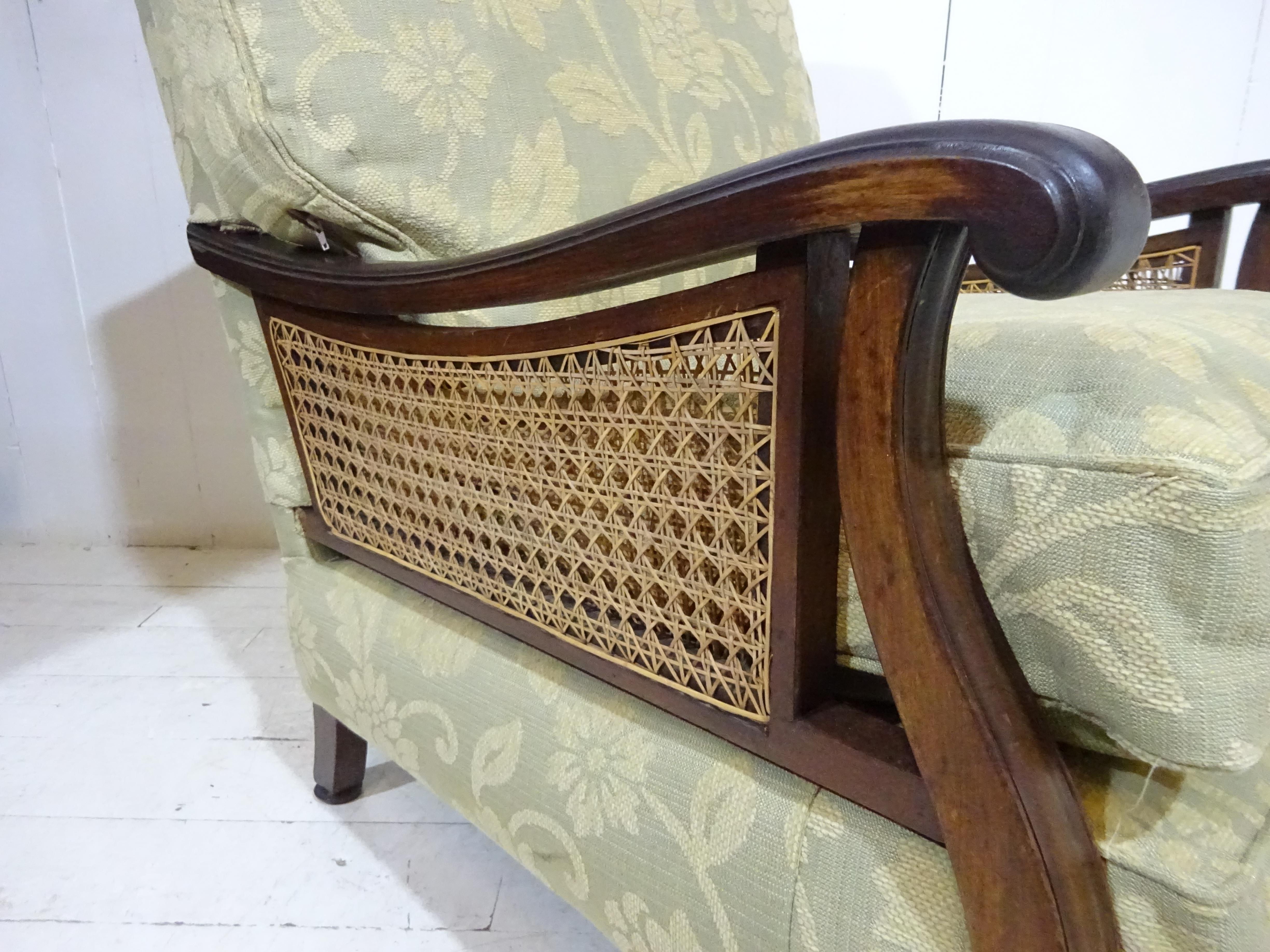 British Victorian Bergere Armchair