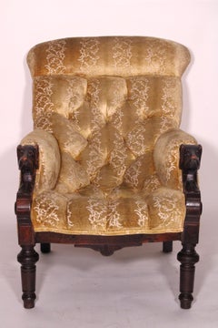 Victorian Bergere with Arms Ending in Carved Hound Heads