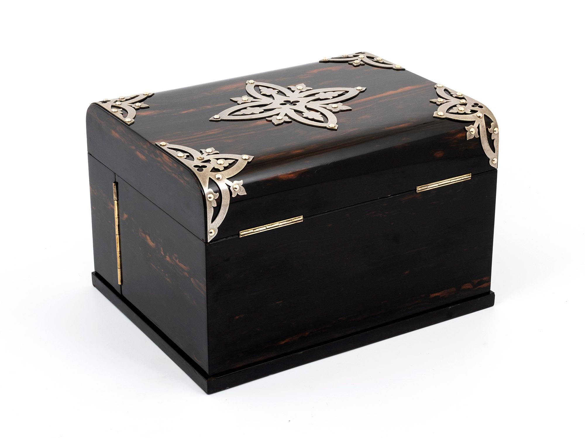 19th Century Victorian Betjemann Coromandel & Satinwood Jewellery Box