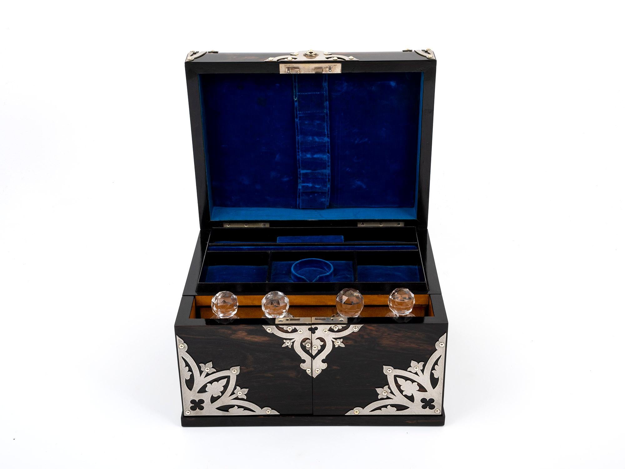 Victorian Betjemann Coromandel & Satinwood Jewellery Box 1