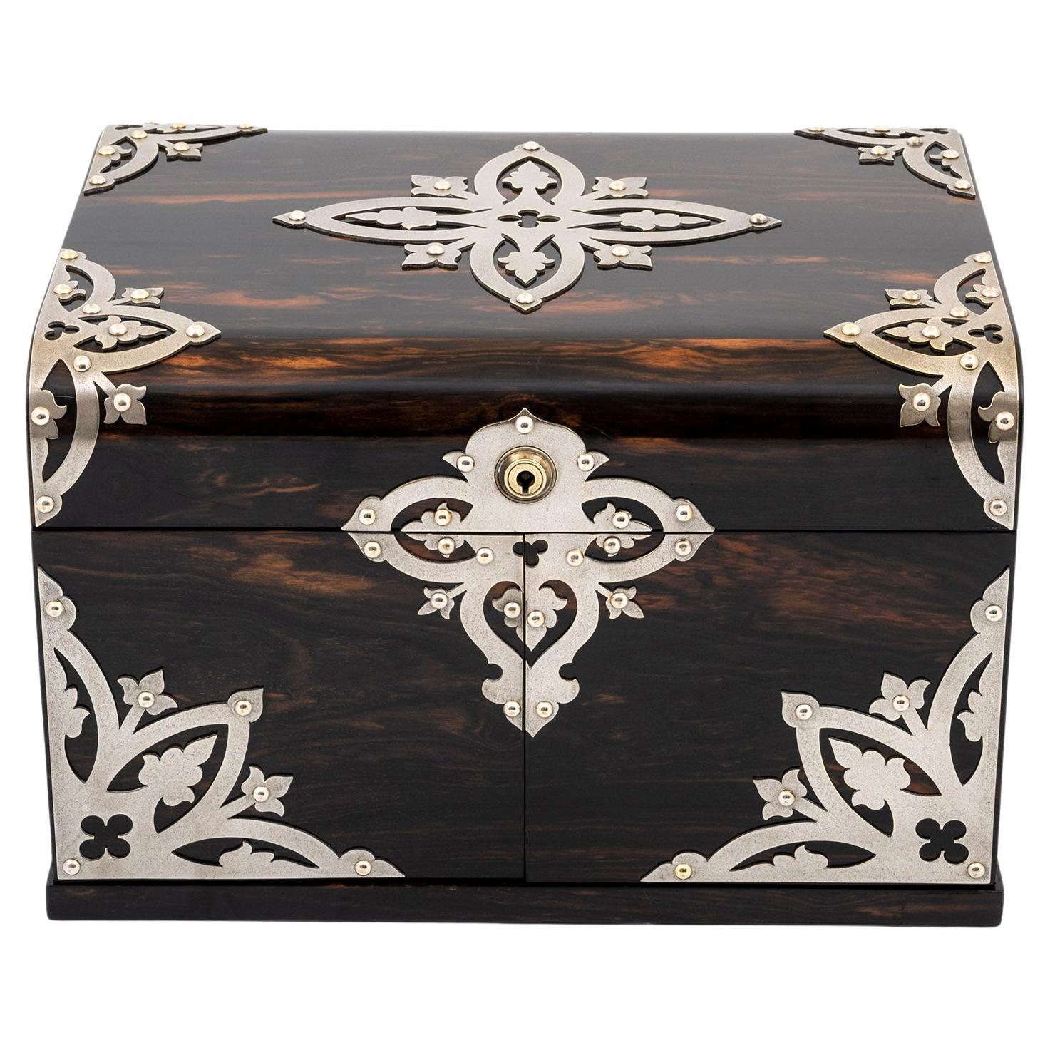 Victorian Betjemann Coromandel & Satinwood Jewellery Box