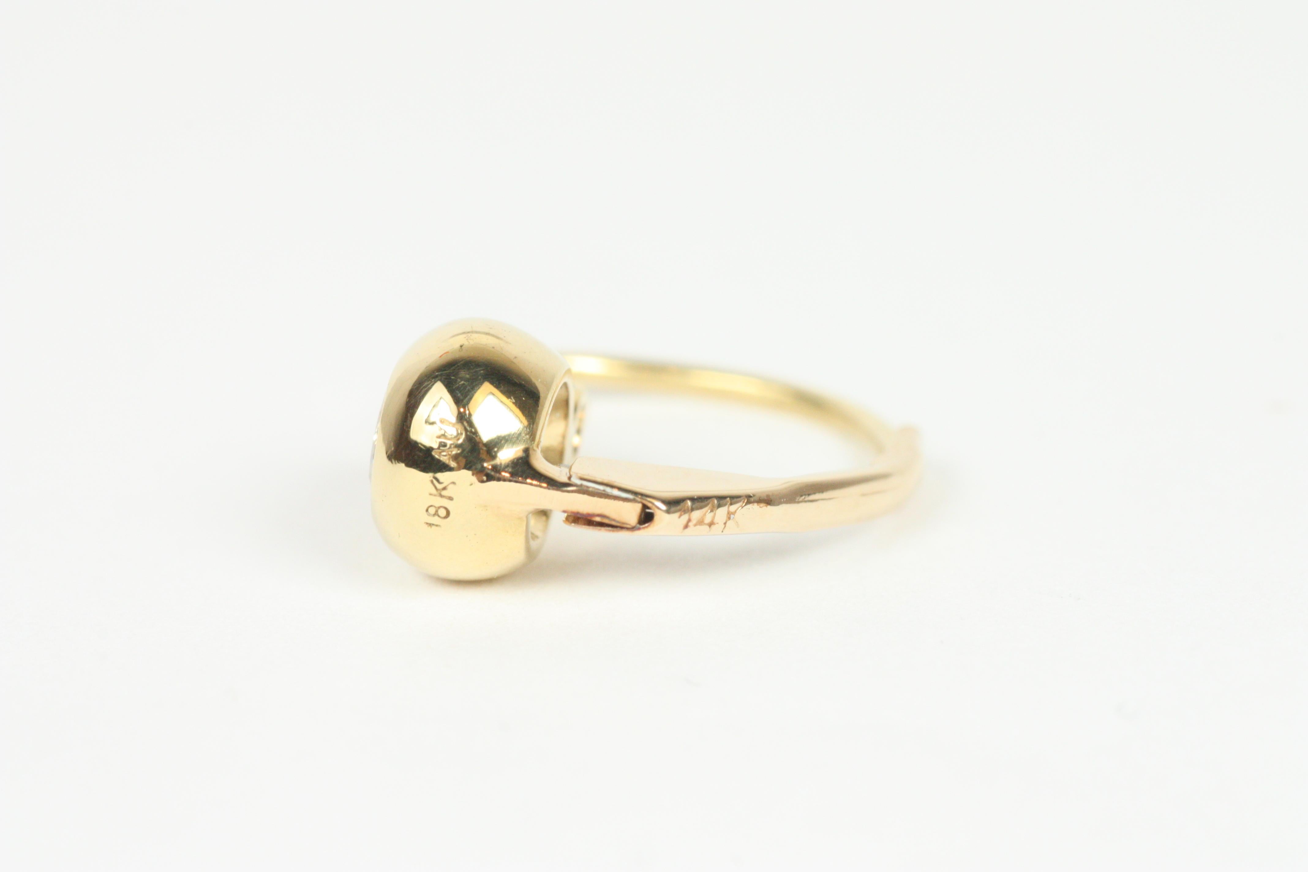 Orecchini a castone vittoriani con diamanti in oro giallo 18 carati di Bracken Jewellers In condizioni Nuovo in vendita a Santa Monica, CA