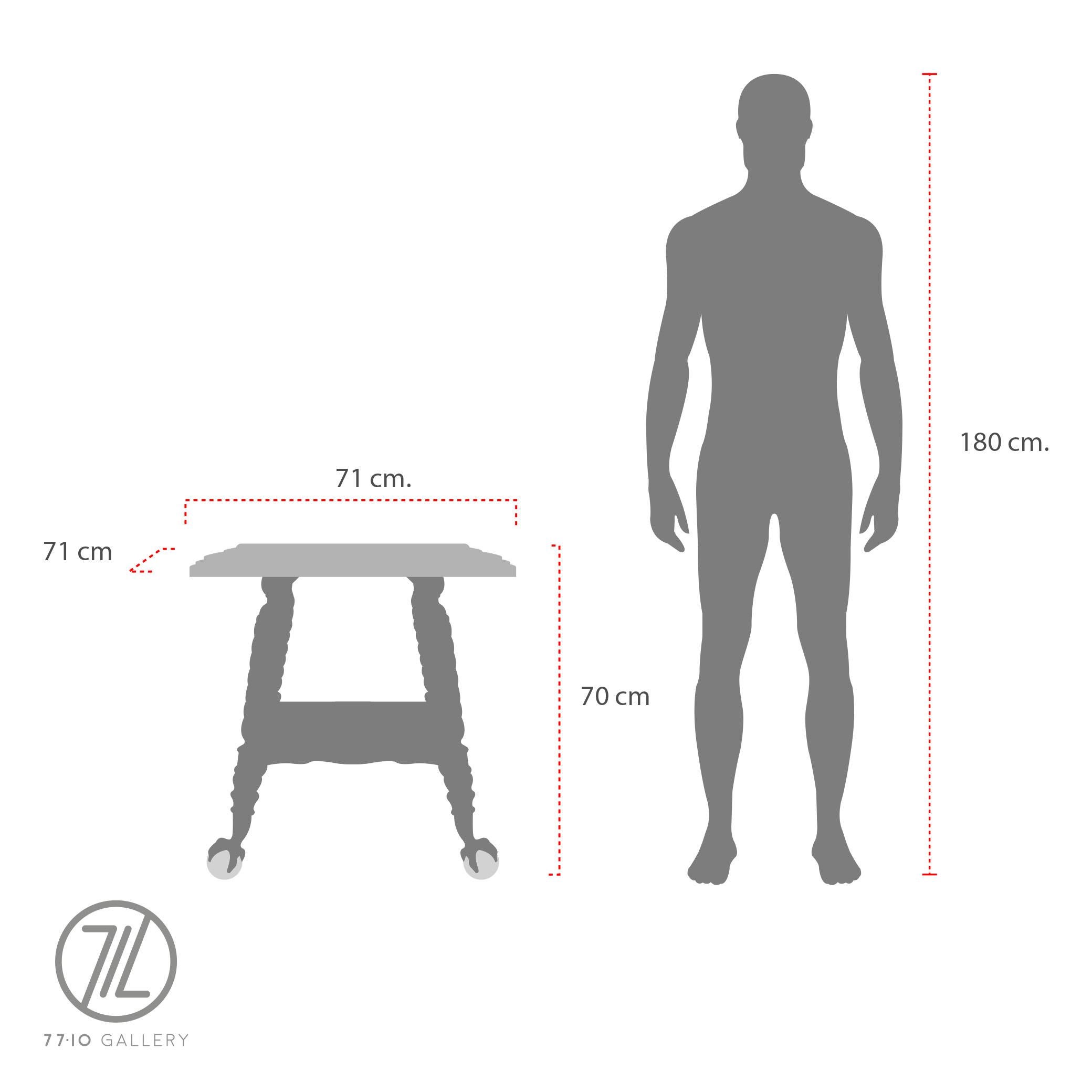 Table victorienne en chêne Bigli en verre Ball and Claw, vers 1920 Bon état - En vente à Mexico City, CDMX